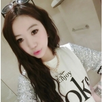 24570#2014新款女裝 時尚韓版英文閃片袖子長款T恤