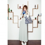 25933#2014新款女裝 韓版時尚簡約斜扣設計背心長裙