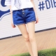 25920#2014新款女裝 熱賣韓版時尚休閑純色牛仔短褲